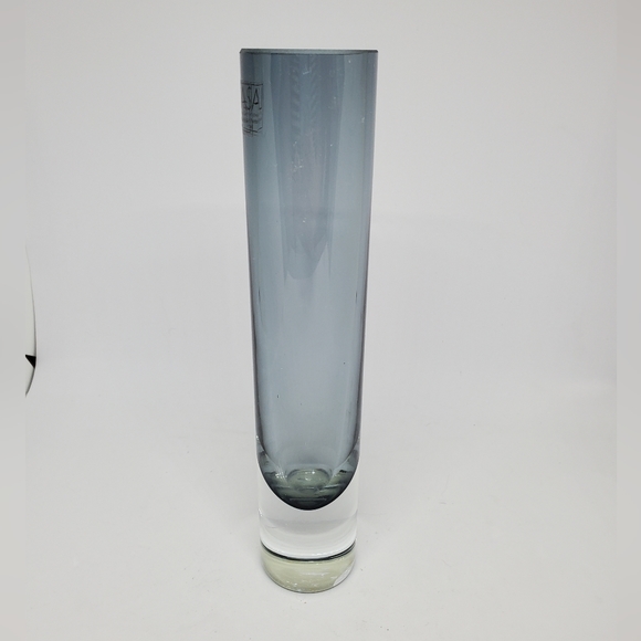 LSA International Smokey Blue Glass Tall Round Vase - Picture 2 of 8